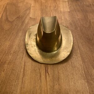 Vintage Brass Cowboy Hat. 5” Long 4.5” Wide 2.25” Tall